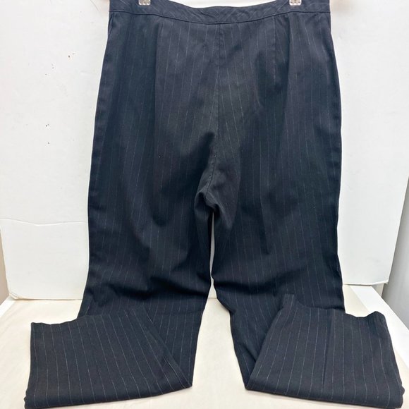Gap Womens Dress Pants Black Pinstripe Stretch Mid Rise Straight Leg Zip Fly 10 - Picture 6 of 8